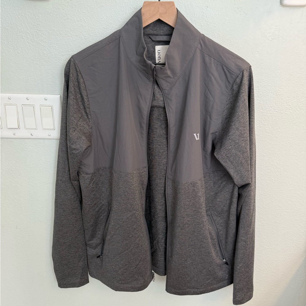 Vuori Sunday Element Track Jacket heather grey mens size medium nwot - Picture 8 of 9